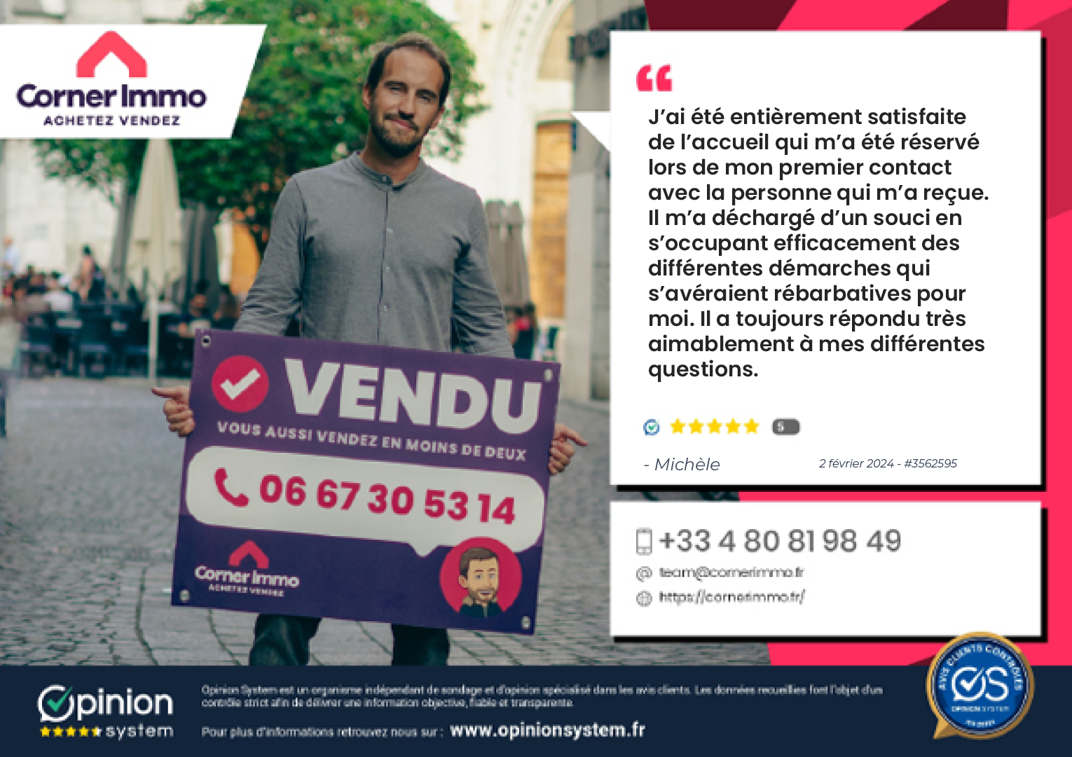 Avis client Hadrien pour Corner Immo